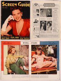 6e138 SCREEN GUIDE magazine March 1941, portrait of pretty Judy Garland by Jack Albin!