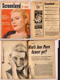 6e158 SCREENLAND magazine March 1956, close portrait of beautiful Grace Kelly from The Swan!