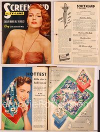 6e157 SCREENLAND magazine September 1952, Rita Hayworth in sexiest dress from Affair in Trinidad!