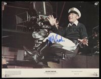 6f033 SILENT MOVIE color signed 11x14 still #5 '76 by Mel Brooks, who's c/u directing in sailor cap!