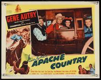 6f008 APACHE COUNTRY signed LC '52 by Gene Autry, who is smiling in a stagecoach with three others!
