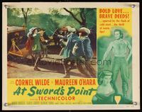 6f314 AT SWORD'S POINT LC #5 '52 Maureen O'Hara as female Musketeer duelling with guards!