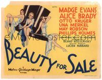 6f072 BEAUTY FOR SALE TC '33 great art of sexy Evans, Brady & Merkel perched on top hat!
