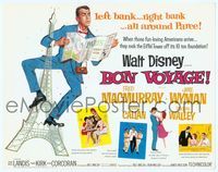 6f080 BON VOYAGE TC '62 Walt Disney, Fred MacMurray, Jane Wyman, great wacky art!