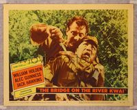 6f342 BRIDGE ON THE RIVER KWAI LC #3 '58 William Holden killing Japanese guard, David Lean classic!