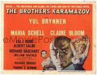 6f087 BROTHERS KARAMAZOV TC '58 huge headshot of Yul Brynner, sexy Maria Schell & Claire Bloom!