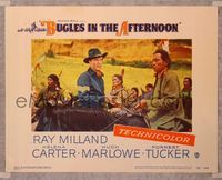 6f345 BUGLES IN THE AFTERNOON LC #6 '52 close up of cavalry officer Ray Milland w/Native Americans!