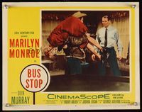 6f348 BUS STOP LC #6 '56 Don Murray slings Marilyn Monroe over shoulder like a sack of potatoes!