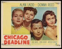 6f366 CHICAGO DEADLINE LC #4 '49 cool image of Alan Ladd, Donna Reed & bad girls, film noir!
