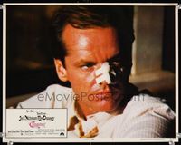 6f370 CHINATOWN LC #5 '74 best super close up of Jack Nicholson with bandaged nose, Roman Polanski