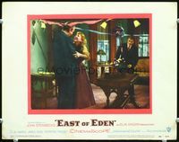 6f055 EAST OF EDEN LC#6 '55 James Dean watches happy Raymond Massey & Julie Harris at party!
