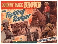 6f119 FIGHTING RANGER TC '48 Johnny Mack Brown on horseback, Raymond Hatton, Christine Larsen