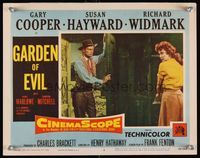 6f445 GARDEN OF EVIL LC #2 '54 Richard Widmark standing in door looks at sexy Susan Hayward!