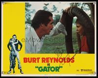 6f018 GATOR signed LC #1 '76 by Burt Reynolds, who's close up w/Stephanie Burchfield in tire swing!