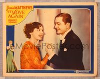 6f492 IT'S LOVE AGAIN LC '36 great close up of Jessie Matthews & Robert Young in love!
