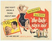 6f167 LADY SAYS NO TC '51 sexy Joan Caulfield was willing to learn about men from David Niven!