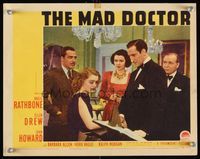 6f528 MAD DOCTOR LC '40 Basil Rathbone at fancy party with pretty Ellen Drew!