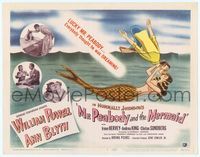6f203 MR. PEABODY & THE MERMAID TC '48 art of William Powell being kissesd underwater by Ann Blyth!