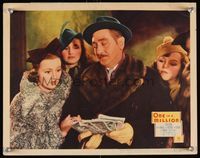 6f597 ONE IN A MILLION LC '36 Adolphe Menjou shows shocked Arline Judge fistful of money!