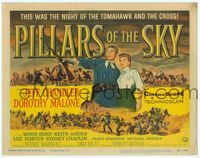 6f215 PILLARS OF THE SKY TC '56 soldier Jeff Chandler & pretty Dorothy Malone fight Indians!