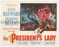 6f219 PRESIDENT'S LADY TC '53 cool art of adulteress Susan Hayward & Charlton Heston!