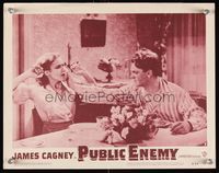 6f634 PUBLIC ENEMY LC #7 R54 classic image of James Cagney smearing grapefruit in Mae Clarke's face