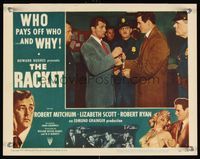 6f638 RACKET LC #2 '51 close up of Robert Mitchum & Robert Ryan with police!