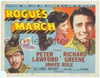 6f227 ROGUE'S MARCH TC '52 Peter Lawford, Janice Rule & Richard Greene in a land of mystery!