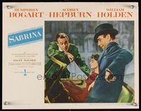 6f663 SABRINA LC #5 '54 c/u of Audrey Hepburn, Humphrey Bogart & William Holden by convertible!