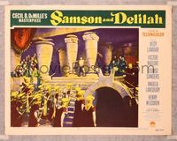 6f665 SAMSON & DELILAH LC #8 '49 best scene of strongest Victor Mature pushing down columns!