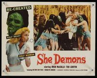 6f680 SHE DEMONS LC '58 great image of sexy half-dressed female monsters attacking Gene Roth!