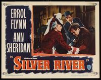 6f687 SILVER RIVER LC #4 '48 Errol Flynn & sexy Ann Sheridan help stricken Thomas Mitchell!