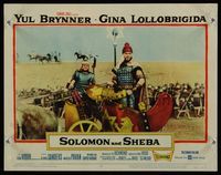 6f696 SOLOMON & SHEBA LC #3 '59 close up of bearded Biblical Yul Brynner scowling in chariot!