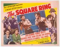 6f243 SQUARE RING TC '55 close up of boxer Robert Beatty fighting in boxing ring!