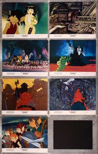 6g184 WIZARDS 7 LCs '77 Ralph Bakshi directed animation, cool fantasy cartoon artwork!