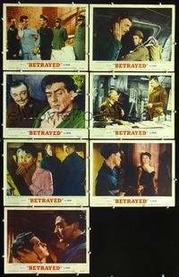 6g025 BETRAYED 7 LCs '54 Clark Gable, Victor Mature & sexy brunette Lana Turner!