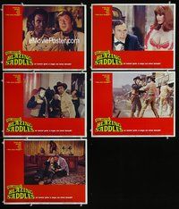 6g526 BLAZING SADDLES 5 LCs '74 classic Mel Brooks directed western, Gene Wilder & Cleavon Little!