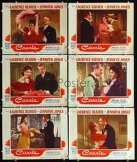 6g239 CARRIE 6 LCs '52 Laurence Olivier & Jennifer Jones, William Wyler!