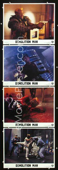 6g796 DEMOLITION MAN 4 LCs '93 Sylvester Stallone, Wesley Snipes as most ruthless criminal!