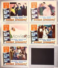 6g563 DOUBLE DYNAMITE 5 LCs '52 great border art of Groucho Marx & sexy Jane Russell on film strip!