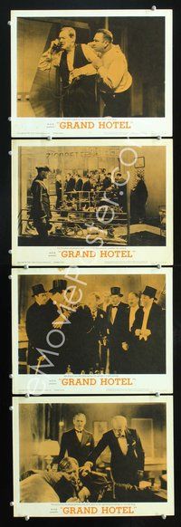 6g836 GRAND HOTEL 4 LCs R62 Edmund Goulding directed, Lionel Barrymore, Wallace Beery!