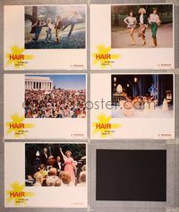 6g592 HAIR 5 LCs '79 Milos Forman, Treat Williams, musical, let the sun shine in!