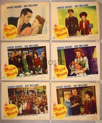 6g364 MAJOR & THE MINOR 6 LCs '42 pretty Ginger Rogers poses as a young teen confusing Ray Milland!