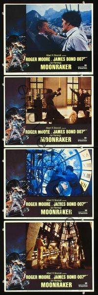 6g894 MOONRAKER 4 LCs '79 Roger Moore as James Bond, Richard Kiel!