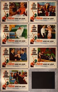6g114 NEW KIND OF LOVE 7 LCs '63 Paul Newman loves Joanne Woodward, romantic images!