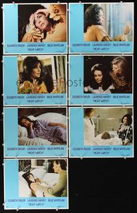 6g118 NIGHT WATCH 7 LCs '73 many close-ups of Elizabeth Taylor, Laurence Harvey!