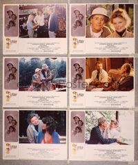 6g401 ON GOLDEN POND 6 LCs '81 border art of Katharine Hepburn, Henry & Jane Fonda by C.D. de Mar!
