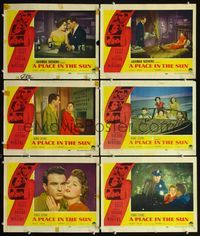 6g412 PLACE IN THE SUN 6 LCs '51 Montgomery Clift, Elizabeth Taylor, Shelley Winters!