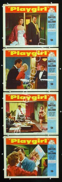 6g923 PLAYGIRL 4 LCs '54 Shelley Winters, Barry Sullivan & sexy Colleen Miller!