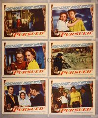 6g420 PURSUED 6 LCs '47 great images of Robert Mitchum & Teresa Wright!